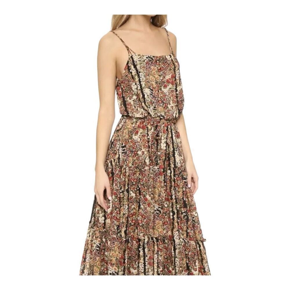 Free People Valerie Tiered Open Back Spaghetti Strap Floral Maxi Dress Size XS - Picture 2 of 11